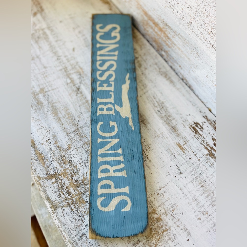 *Spring Blessings Sign, Blue - Picture 11 of 11